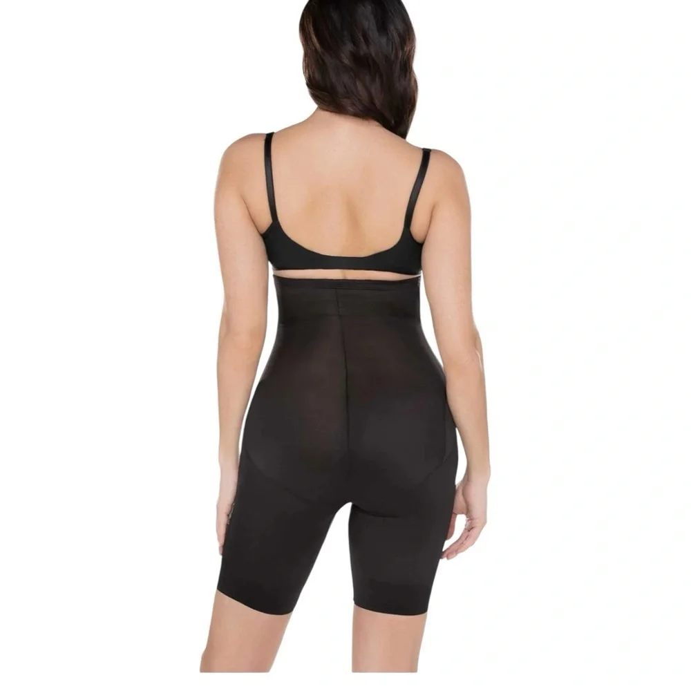 🌻NEW Miraclesuit Black Shape with an Edge® High-Waist Thigh Slimmer Size Small